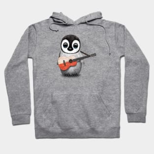 Baby Penguin Playing Polish Flag Guitar Hoodie